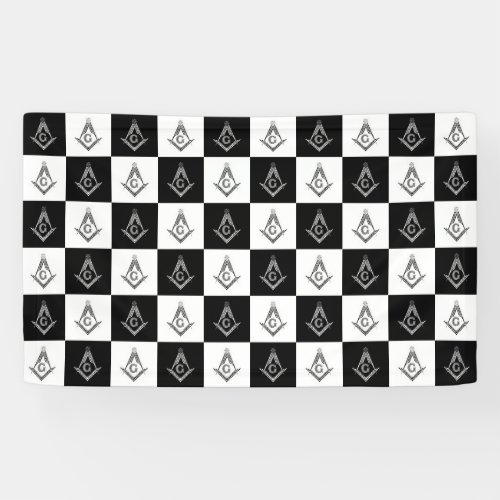 Freemason Checkered Pattern Banner