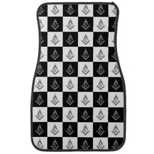 Freemason Checkered Pattern Car Floor Mat