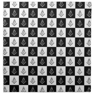 Freemason Checkered Pattern Cloth Napkin