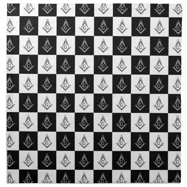 Freemason Checkered Pattern Cloth Napkin (Front)