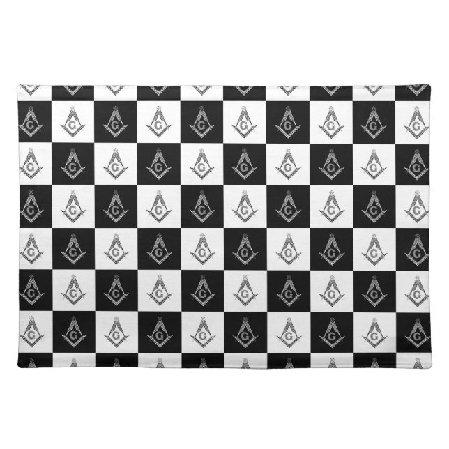 Freemason Checkered Pattern Cloth Placemat (Front)