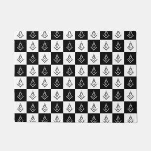 Freemason Checkered Pattern Doormat