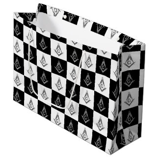 Freemason Checkered Pattern Large Gift Bag