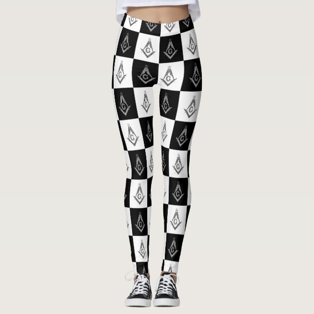 Freemason Checkered Pattern Leggings (Front)