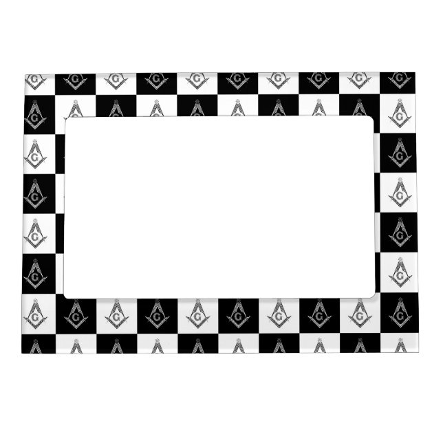 Freemason Checkered Pattern Magnetic Frame (Front)