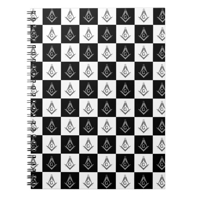 Freemason Checkered Pattern Notebook (Front)
