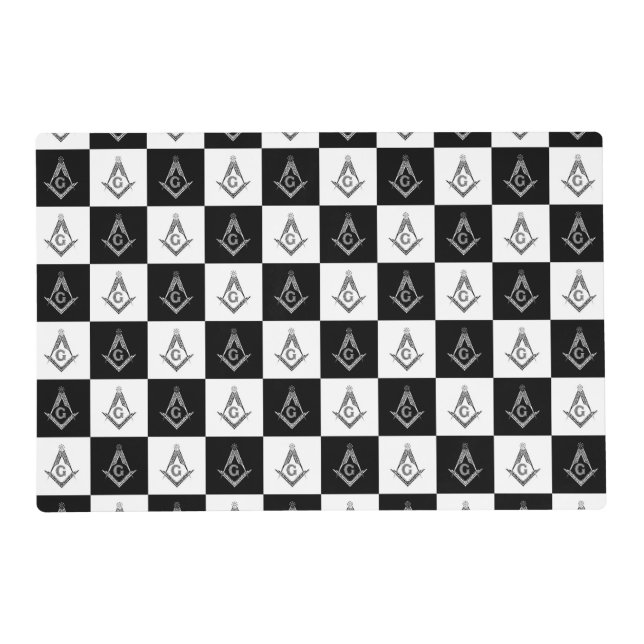 Freemason Checkered Pattern Placemat (Front)