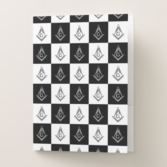Freemason Checkered Pattern Pocket Folder (Front)
