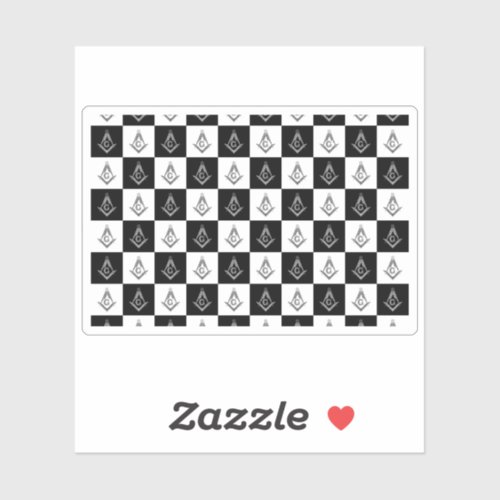 Freemason Checkered Pattern Sticker