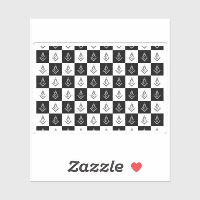 Freemason Checkered Pattern Sticker (Sheet)