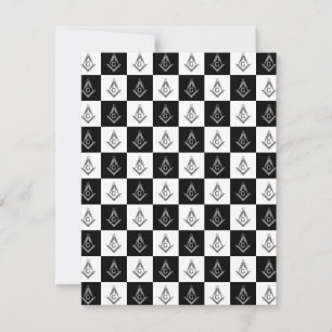Freemason Checkered Pattern Thank You Card