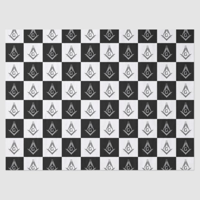 Freemason Checkered Pattern Tissue Paper (Front)