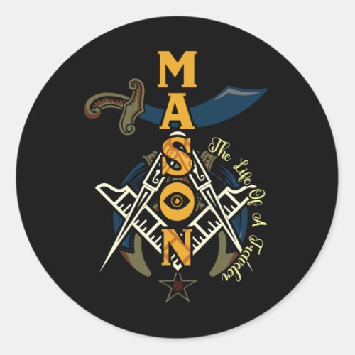 Freemason Christmas Noble Shriner Mason The Life O Classic Round Sticker