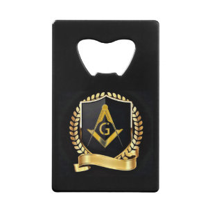 Freemason credit card bottle opener
