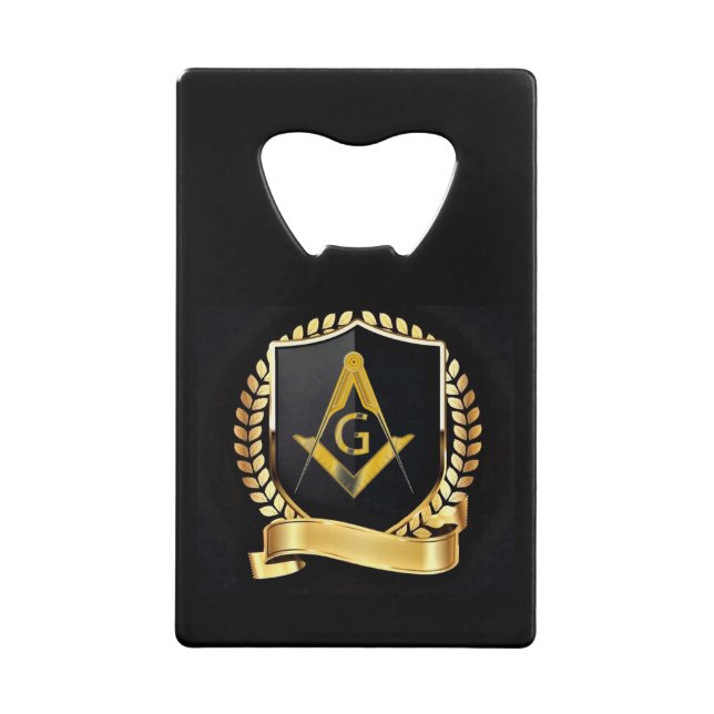 Freemason  credit card bottle opener (Front)