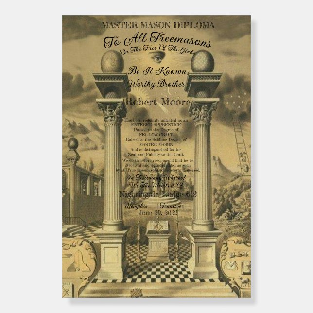Freemason Diploma Foam Board (Front)
