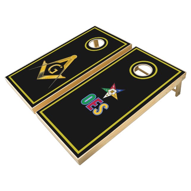 Freemason & Eastern Star Cornhole Set (Angled)
