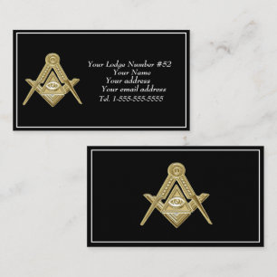 Freemason Freemasonry Symbol Masonic Black Business Card