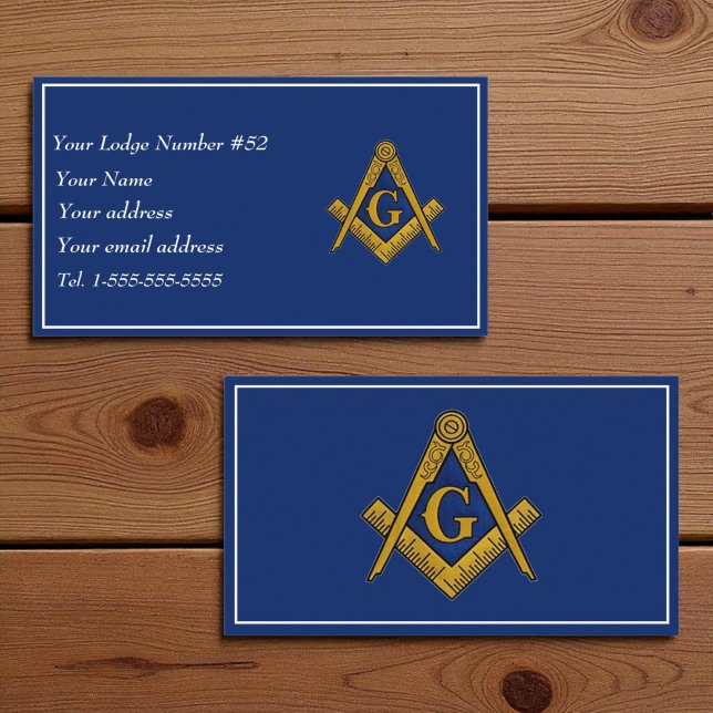 Freemason Freemasonry Symbol Masonic Blue Business Card (Creator Uploaded)