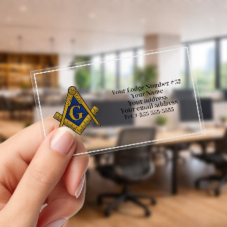 Freemason Freemasonry Symbol Masonic Clear Business Cards
