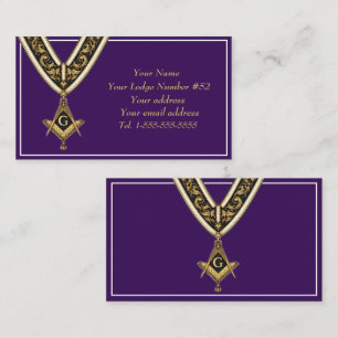 Freemason Freemasonry Symbol Masonic Purple Gold Business Card