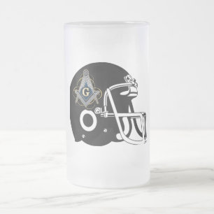 Freemason Frosted Glass Beer Mug