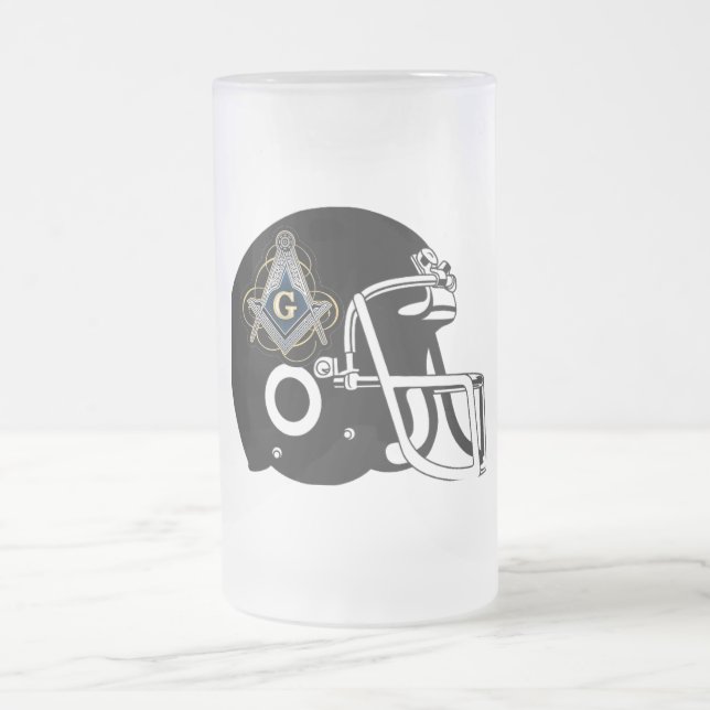 Freemason Frosted Glass Beer Mug (Center)