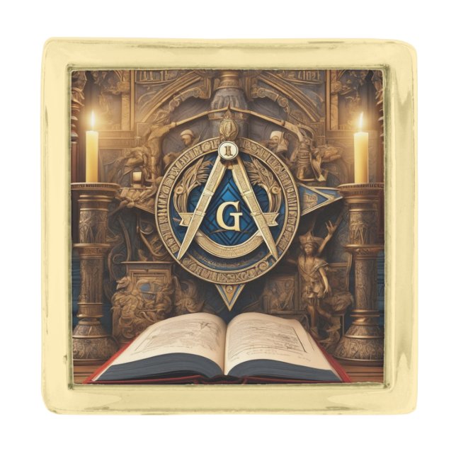 Freemason  gold finish lapel pin (Front)