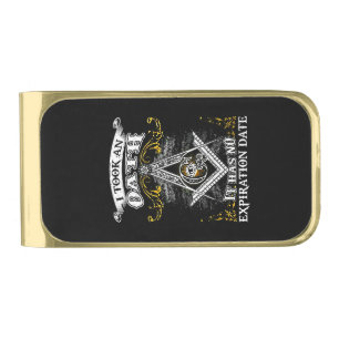 Freemason Gold Finish Money Clip