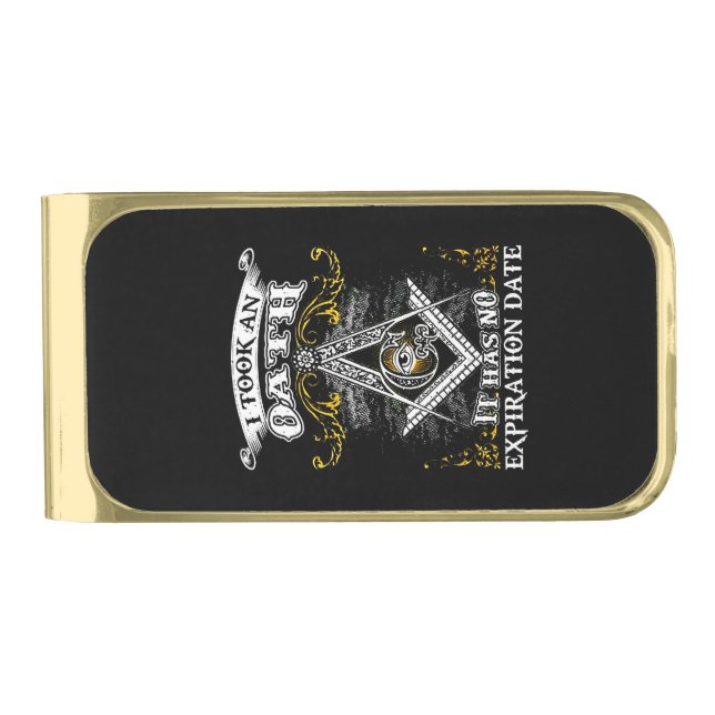 Freemason Gold Finish Money Clip (Front)