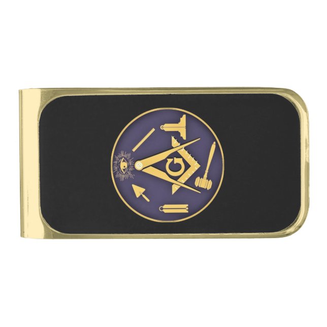 Freemason Gold Finish Money Clip (Front)