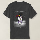 Freemason Holiday Penguin Christmas Masonic T-Shirt<br><div class="desc">Spread cheer holiday season with this fun and unique Christmas masonic t-shirt... The original illustration depicts a freemason holiday penguin in Grand Lodge officer jewels and apron (Most Worshipful Grand Master in the example). Prefer blue and silver over purple and gold? Customizing the design further will reveal a hidden layer...</div>