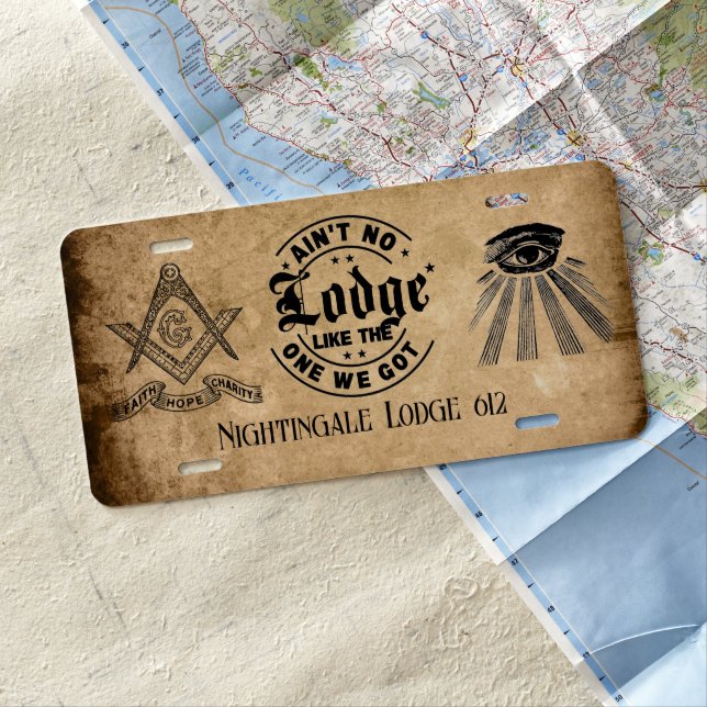 Freemason  license plate (In Situ)