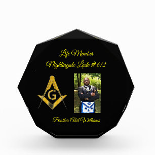 Freemason Life Member Acrylic Award