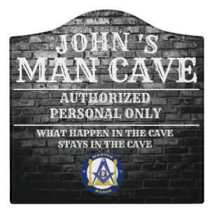 Freemason Man Cave Door Sign