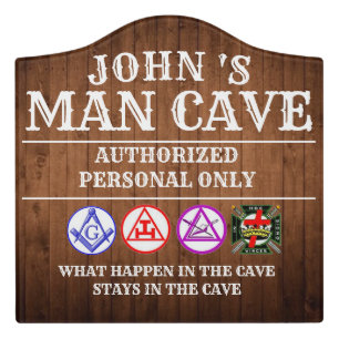 Freemason Man Cave Door Sign
