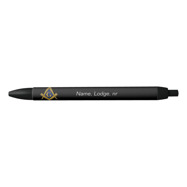 Freemason Masonic Black and gold Pen (Front)