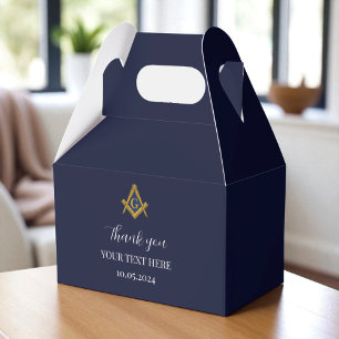 Freemason Masonic Blue Minimalist Elegant Modern Favor Boxes