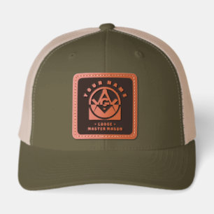 Freemason Masonic Custom York Rite Lodge Leather Patch Hat