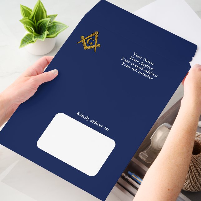 Freemason Masonic Freemasonry Lodge Blue Envelope Mailers (Desk)