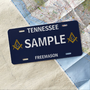 Freemason Masonic Freemasons Square and Compass License Plate