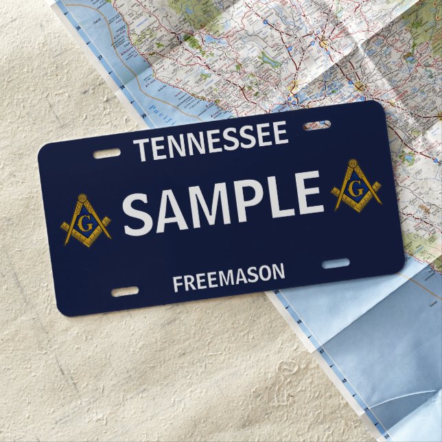 Freemason Masonic Freemasons Square and Compass License Plate (In Situ)