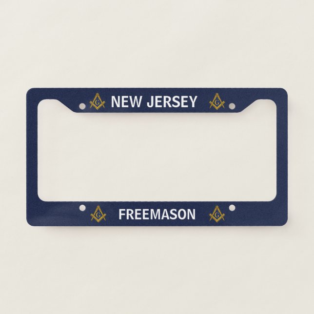 Freemason Masonic Freemasons Square and Compass License Plate Frame (Front)