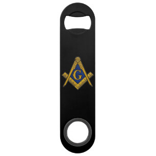 Freemason Masonic Gifts Black Square and Compass Bar Key