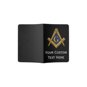 Freemason Masonic Gifts Square and Compass Black Passport Holder
