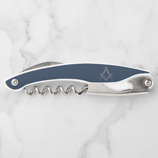 Freemason Masonic Gifts Square and Compass Blue Waiter's Corkscrew (Back)