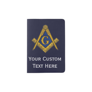 Freemason Masonic Gifts Square and Compass Navy Passport Holder