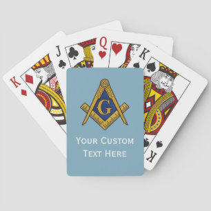 Freemason Masonic Gifts Square and Compass Navy Poker Cards