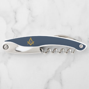 Freemason Masonic Gifts Square and Compass Navy Waiter's Corkscrew