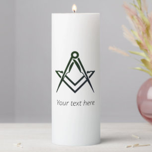 Freemason Masonic Gifts Square Compass Freemasonry Pillar Candle